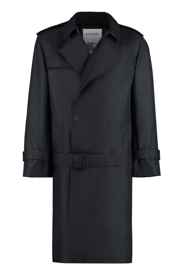 Trench Coat Black Polyester Raincoats