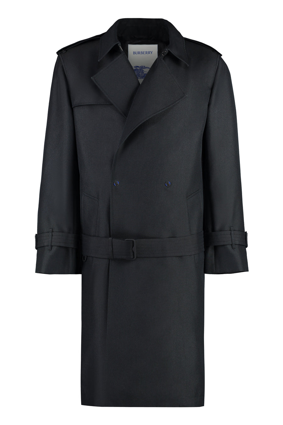 Trench Coat Black Polyester Raincoats