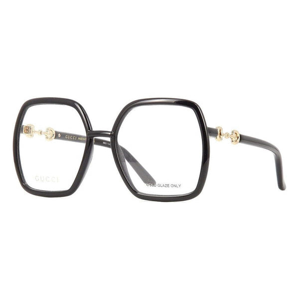 Gucci Eyeglasses Rectangle Full Rim, Black Frame And Clear Demo Lenses Lens Gg0890o001 Sunglasses