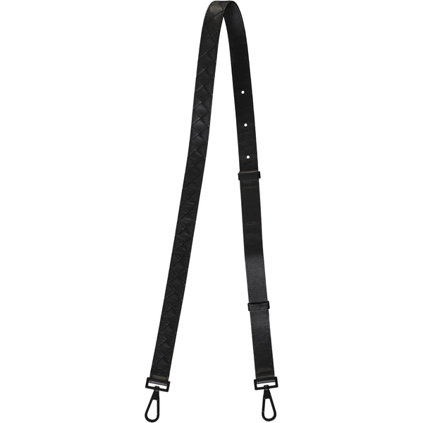 Bottega Veneta Leather shoulder strap in black