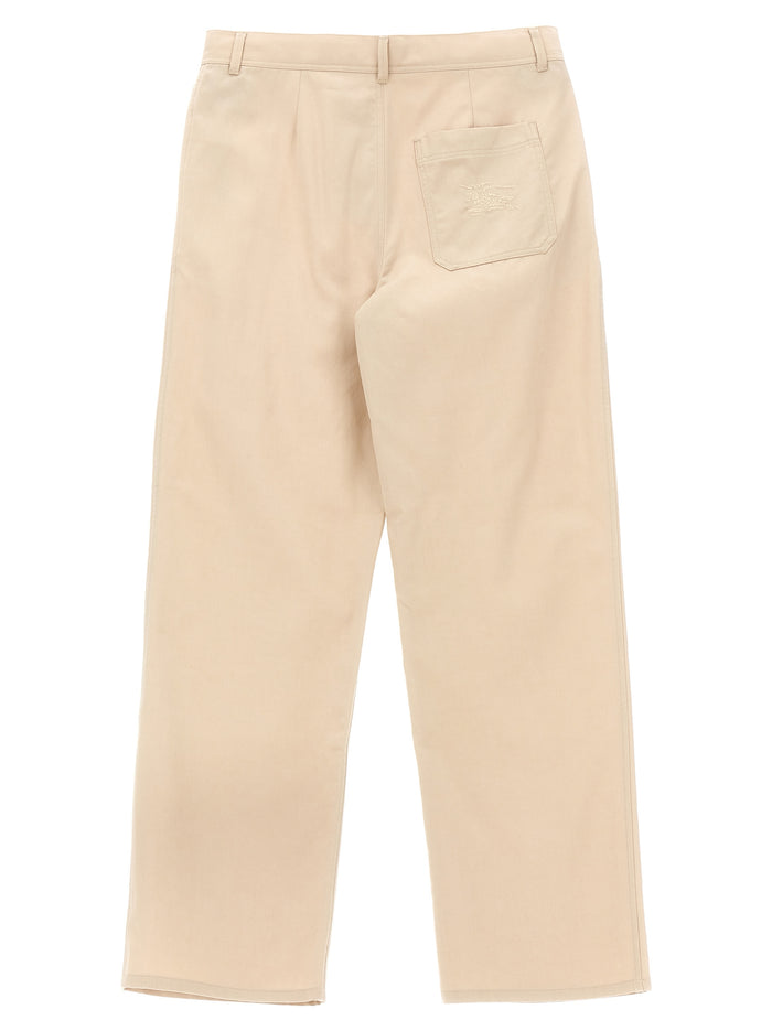 Logo embroidery pants Beige Lyocell