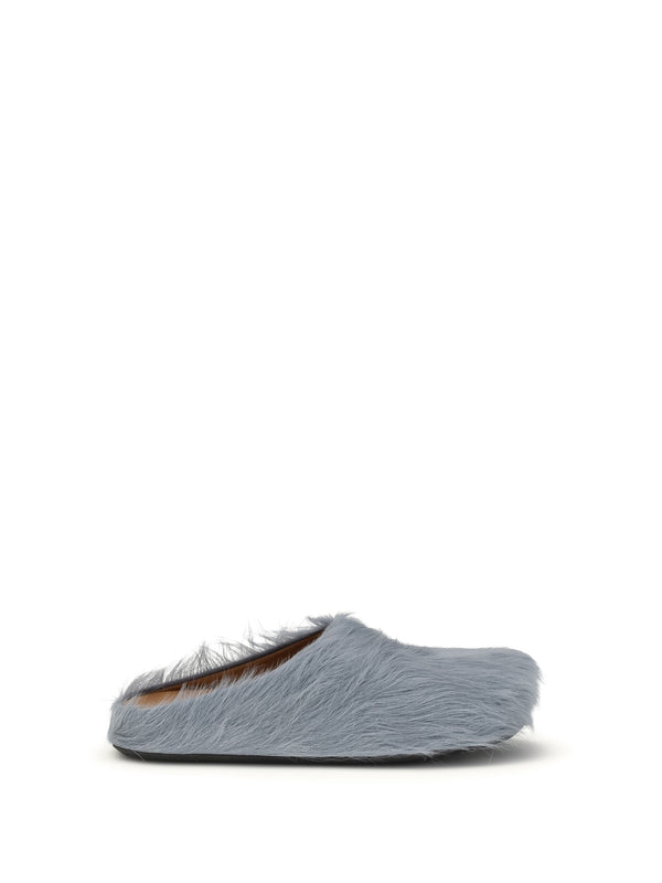 Marni Upper: 100% calf leather; Sole: 100% rubber mule flat in gray