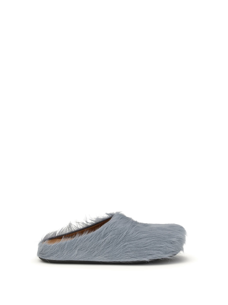 Marni Upper: 100% calf leather; Sole: 100% rubber mule flat in gray