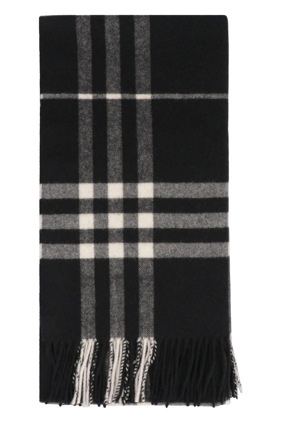 Checked Cashmere Scarf Black