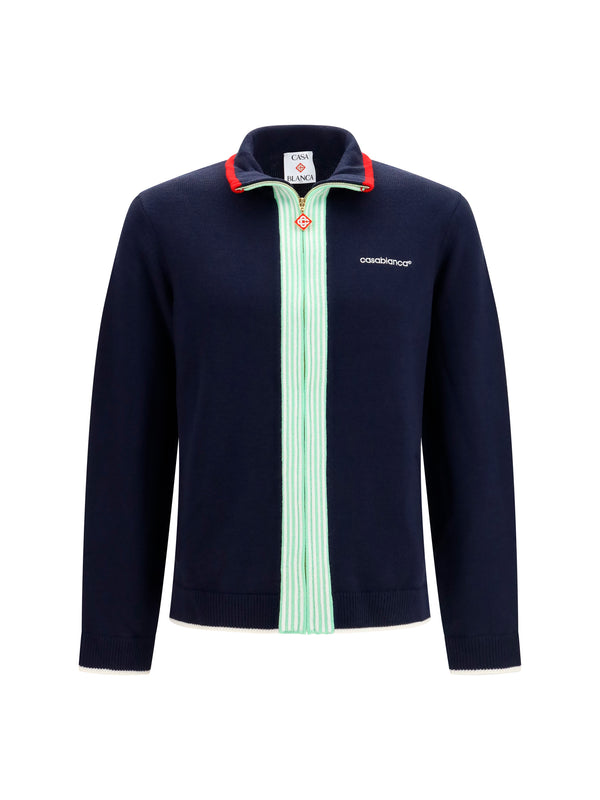 Casablanca 100% Merino Wool Ovis Aries jacket in navy