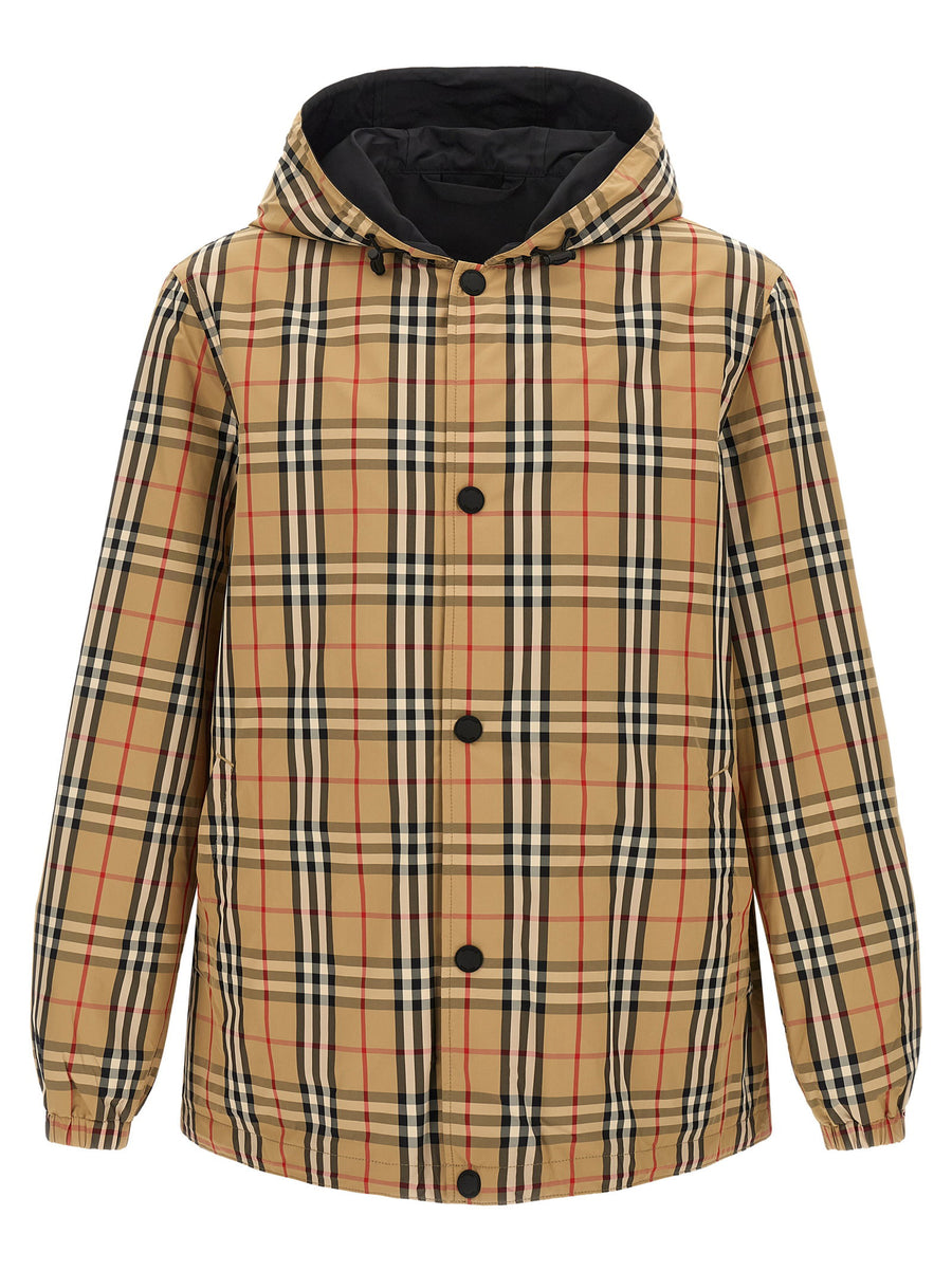 Burberry Reversible Burberry Check Jacket — Beige
