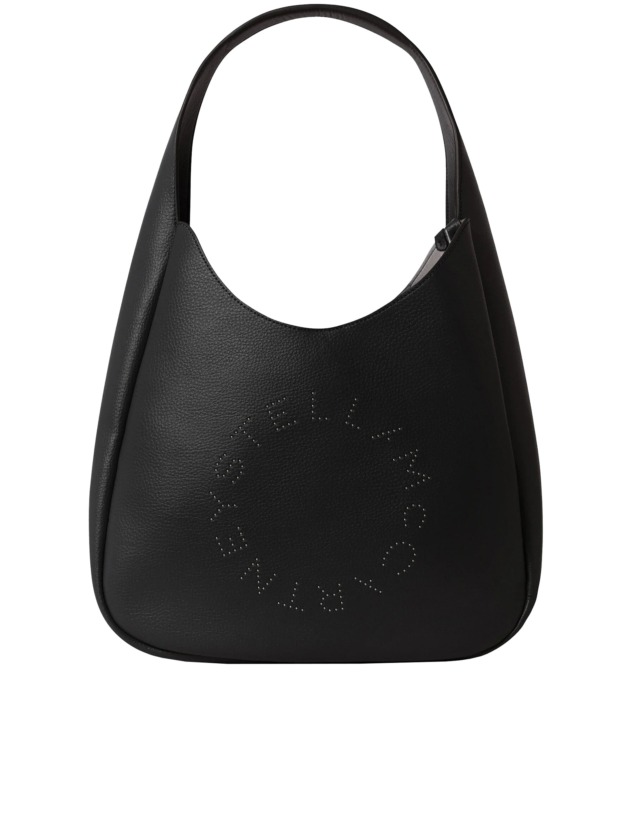Large Hobo Bag Eco Embossed Grainy Black Borsa