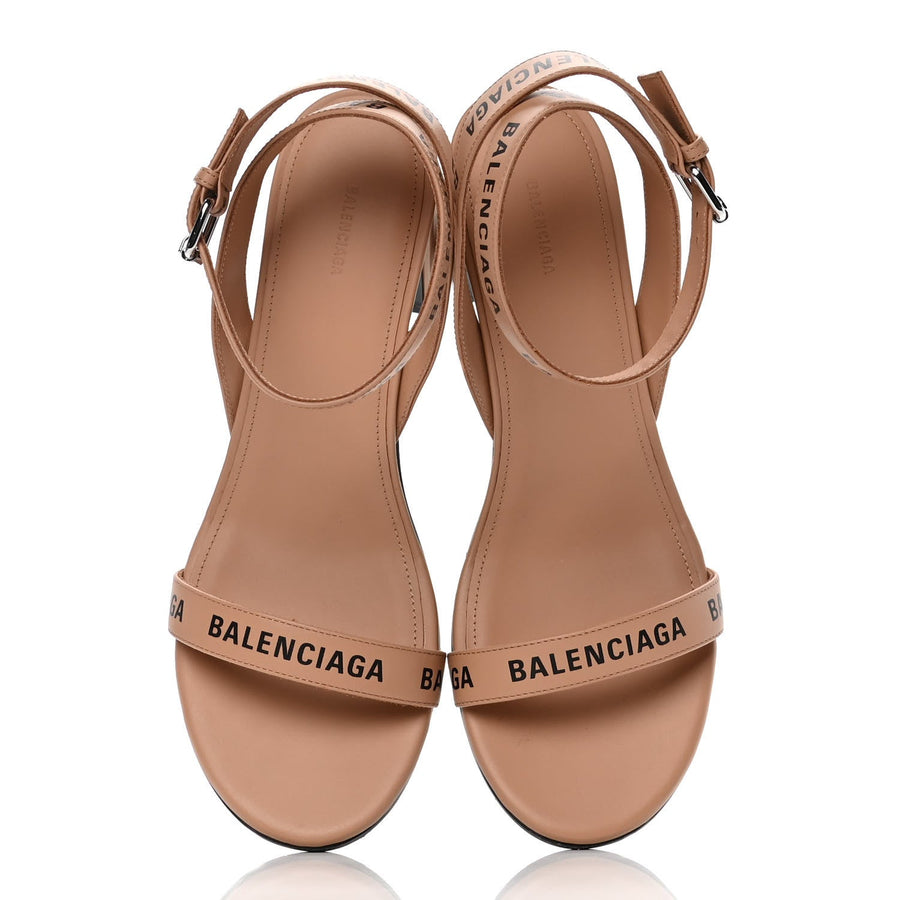 Balenciaga Calfskin leather sandal in beige