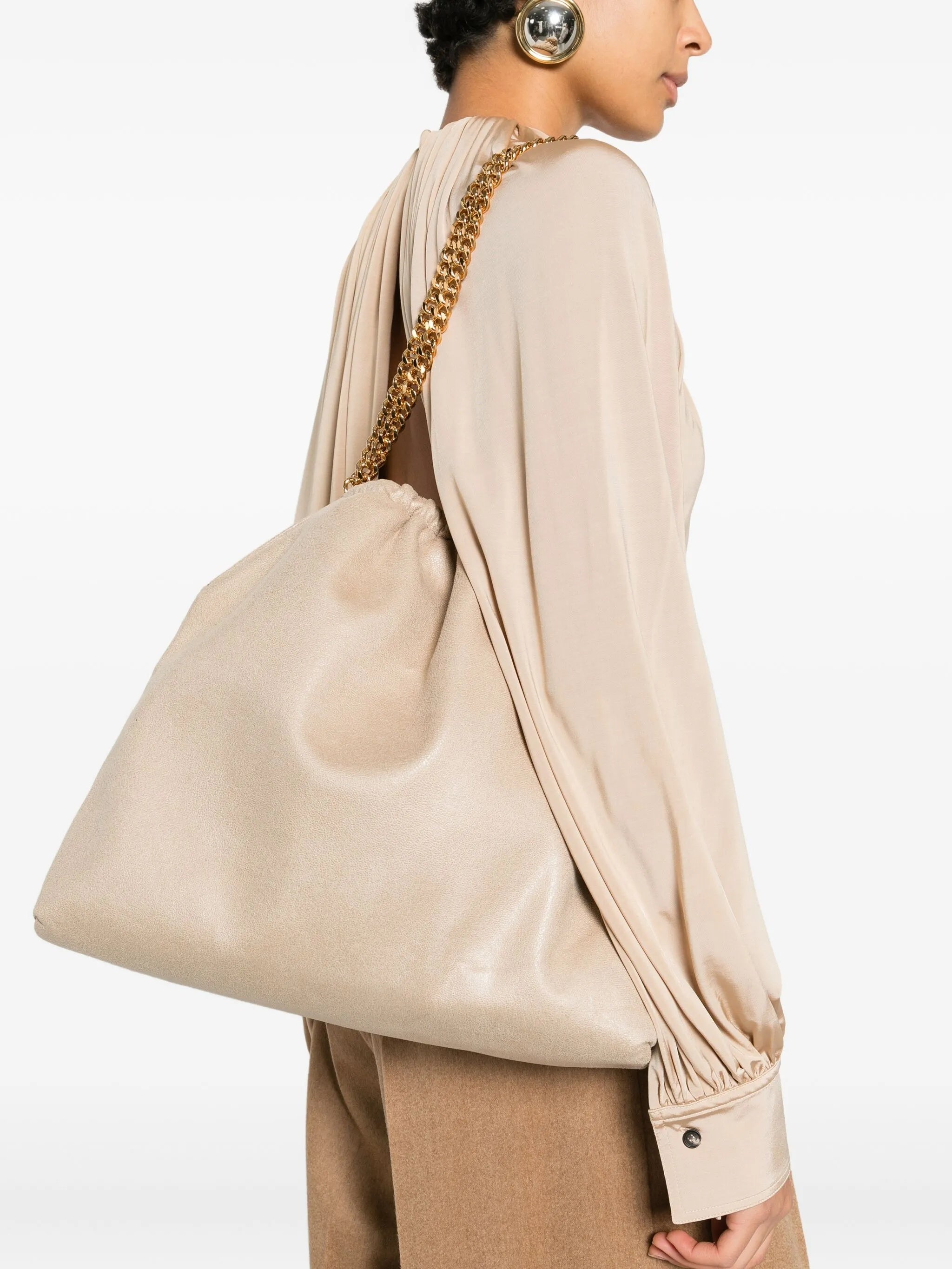 Falabella Medium Drawstring Nude & Neutrals Borsa
