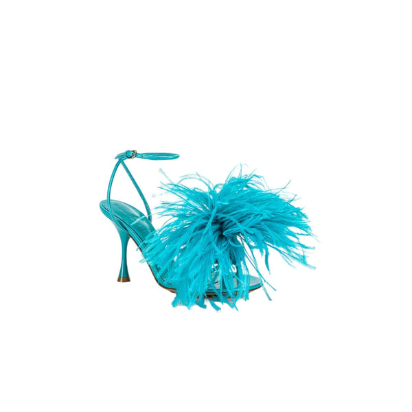 Bottega Veneta Lambskin nappa sandal in blue