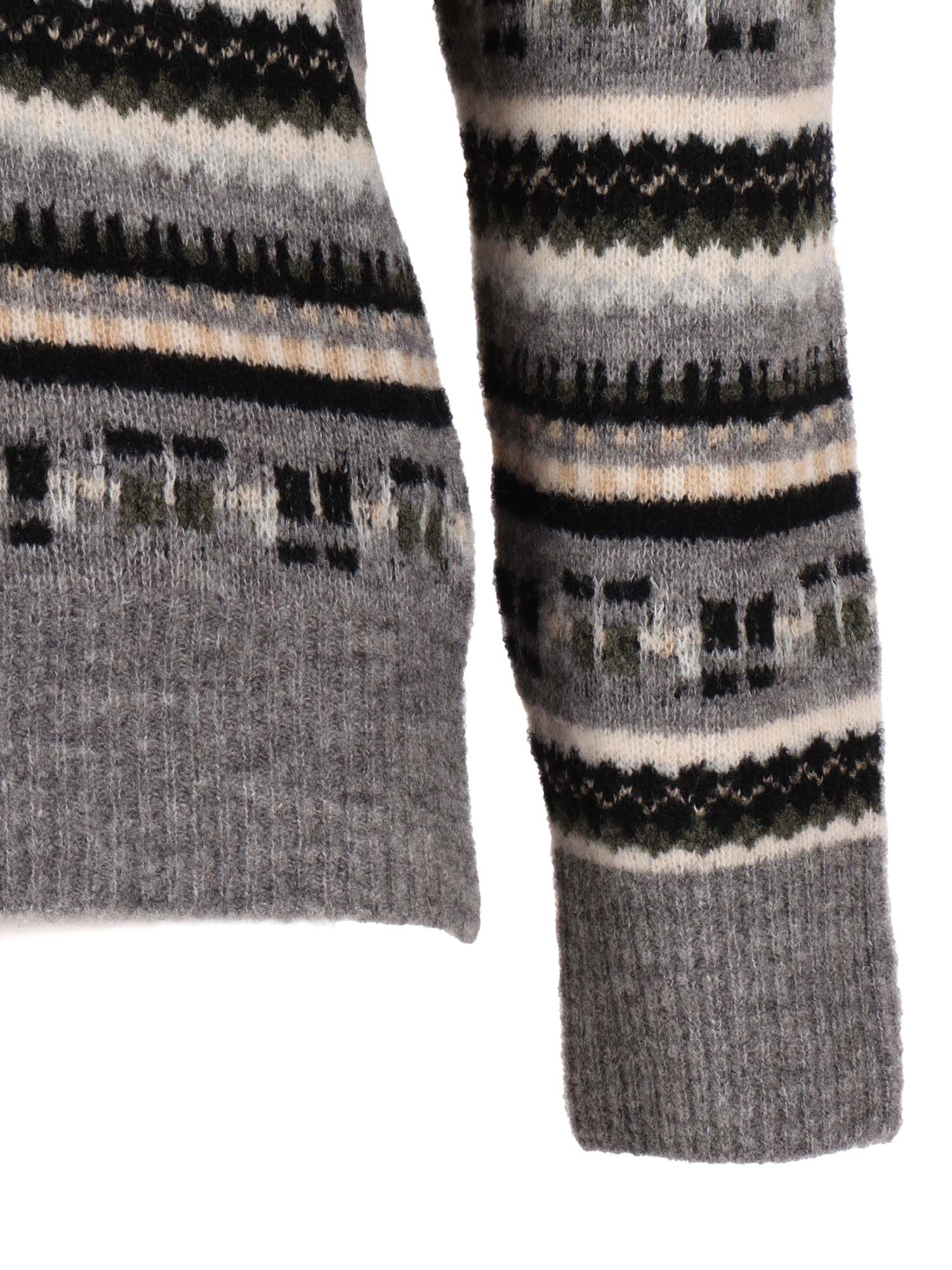 R Neck Pullover Grey Wool Polyamide Crewneck