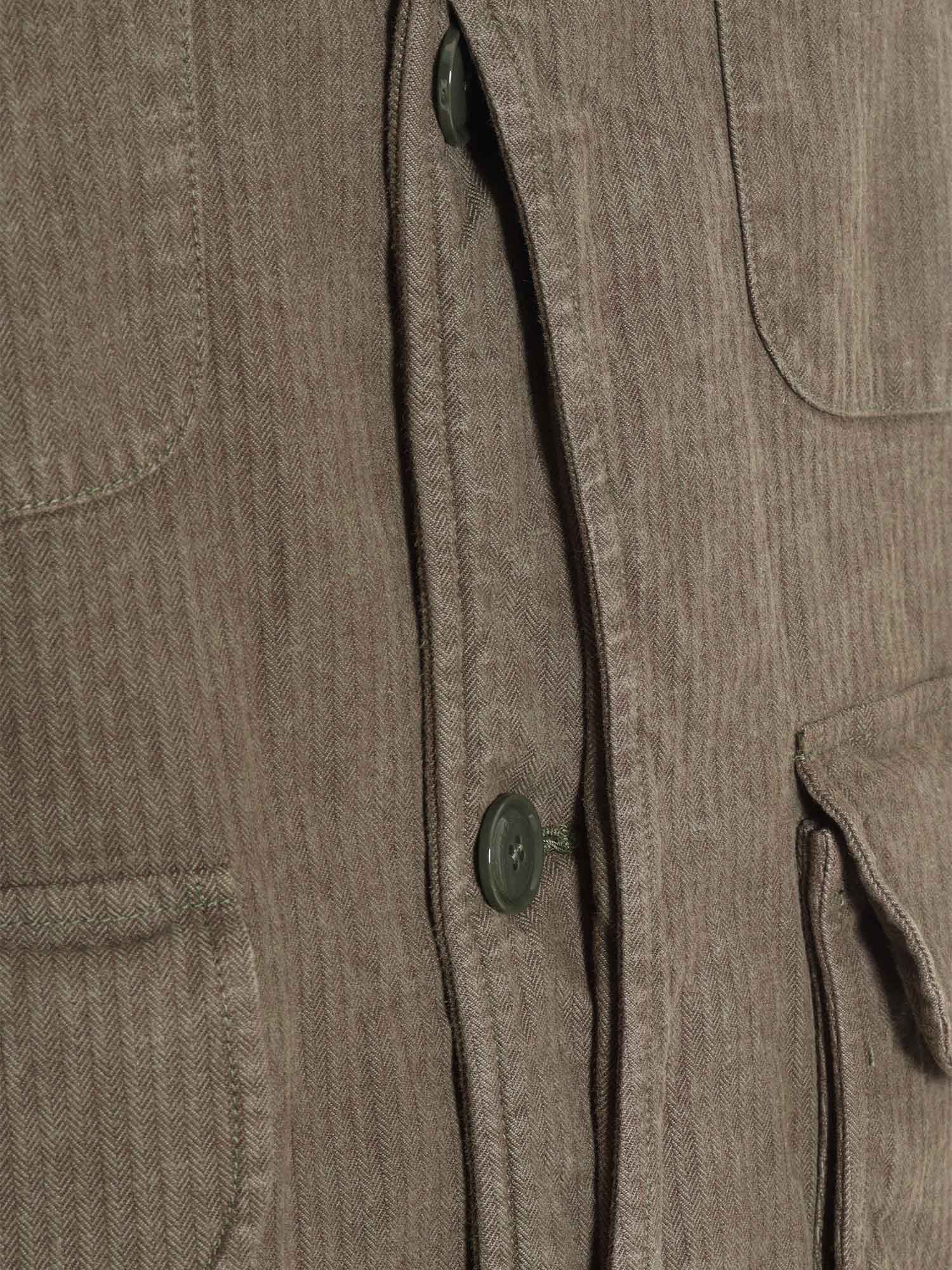 Man Jacket Green Cotton Elastane Heavy
