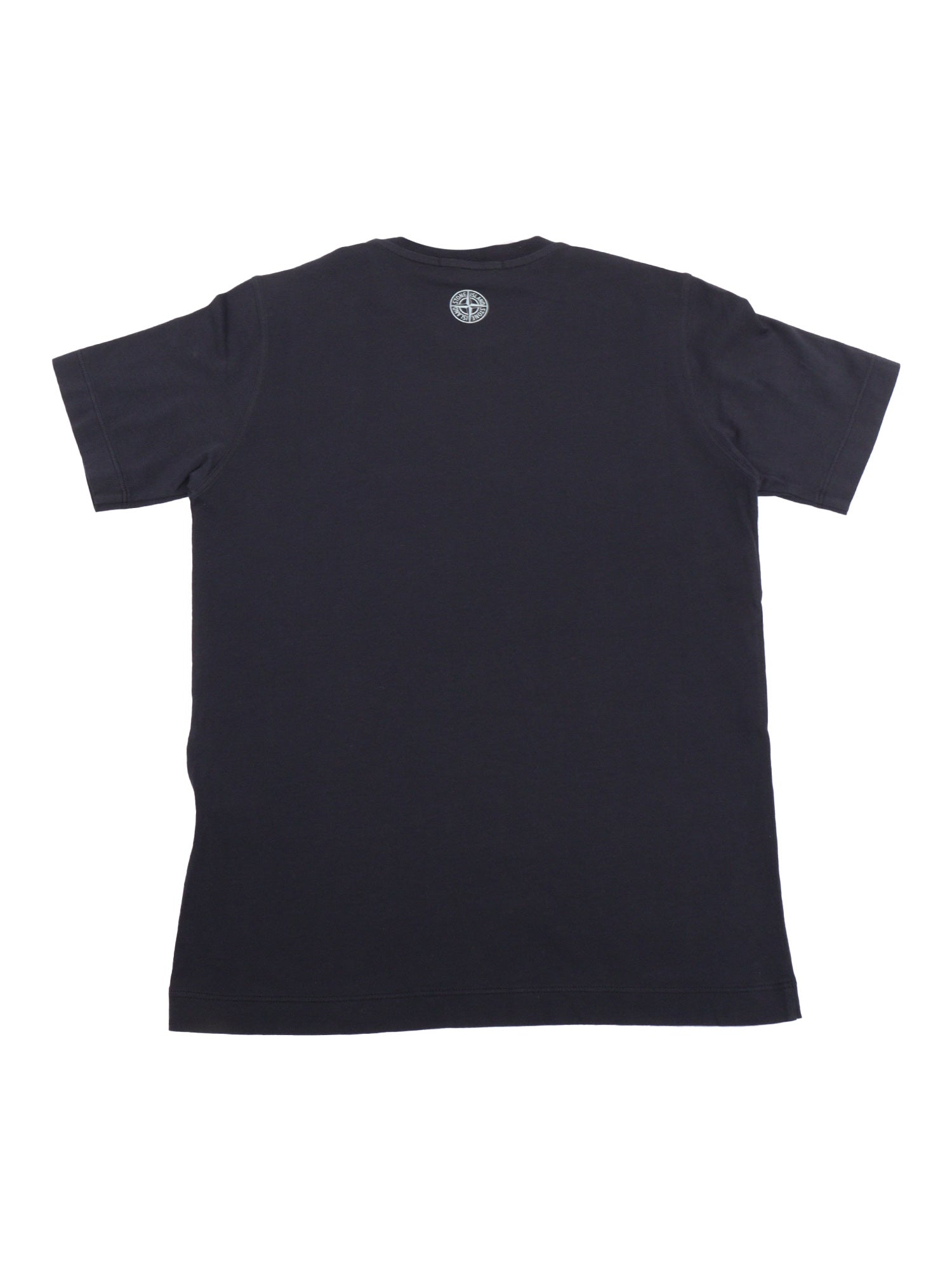 T-SHIRT Blue Cotton Rib Short Sleeves
