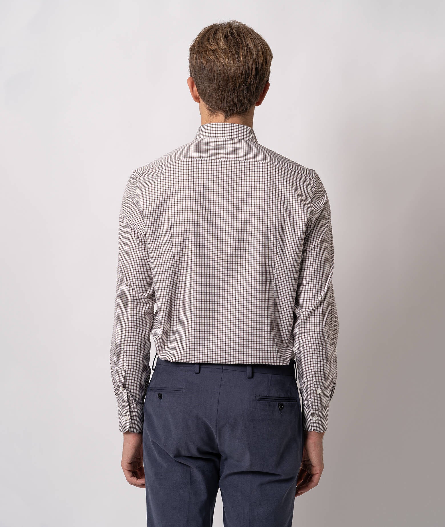 Tailored Cotton Shirt Hyde Park Brown Hand Made
