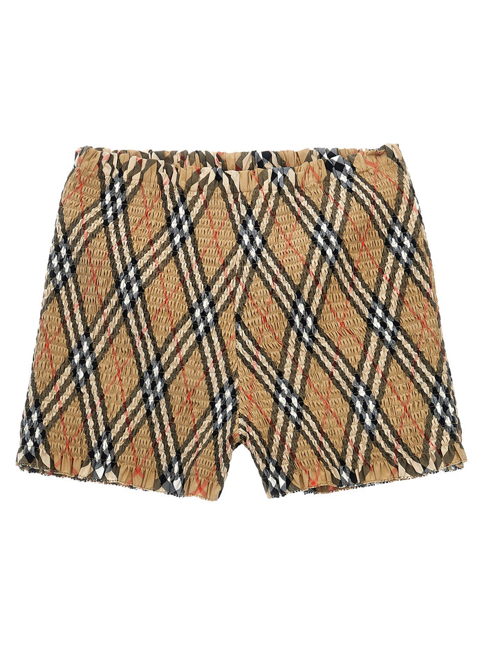 Smock stitch bermuda shorts Beige Cotton Bermuda