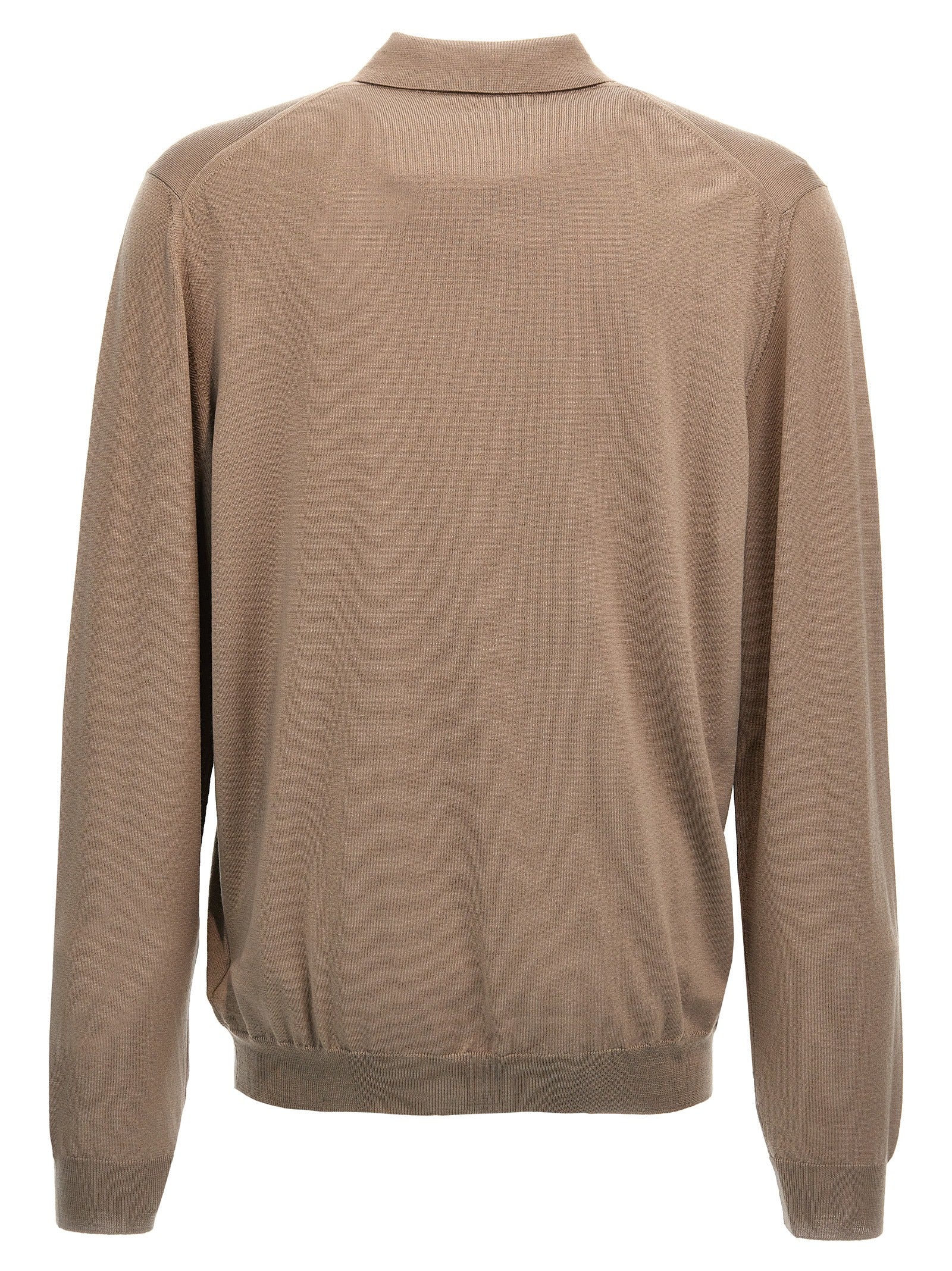 Wool polo shirt Beige Virgin Polyamide