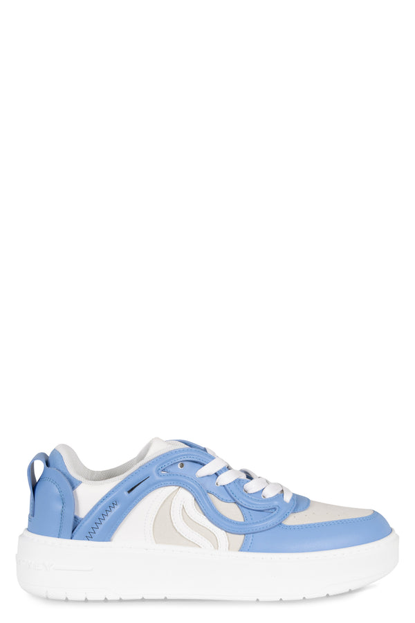 Vegan Leather Sneakers Light Blue Polyester Trainers