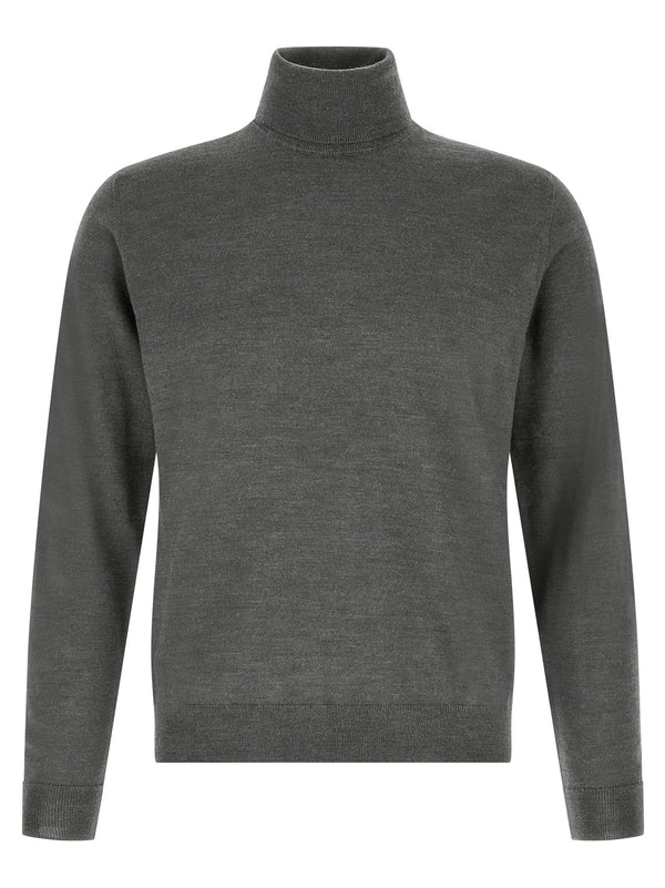 Zanone Virgin Wool Turtleneck Sweater — Anthracite