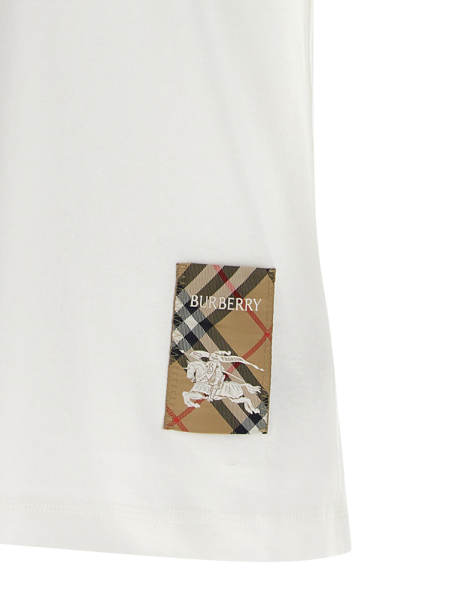 Burberry Check patch T-shirt White Cotton