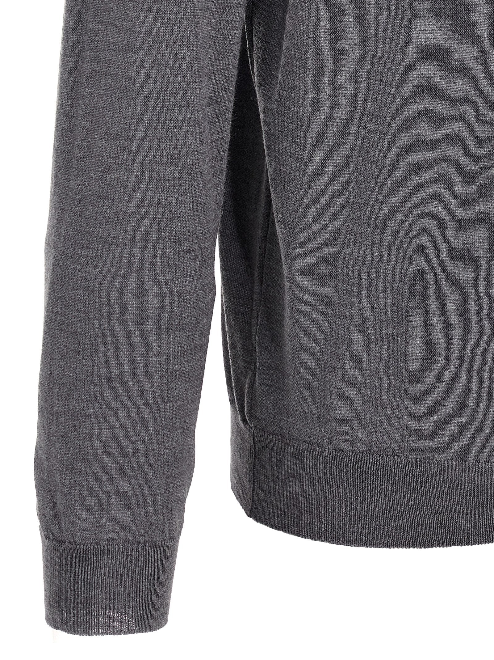 Virgin wool polo shirt Gray Polyamide