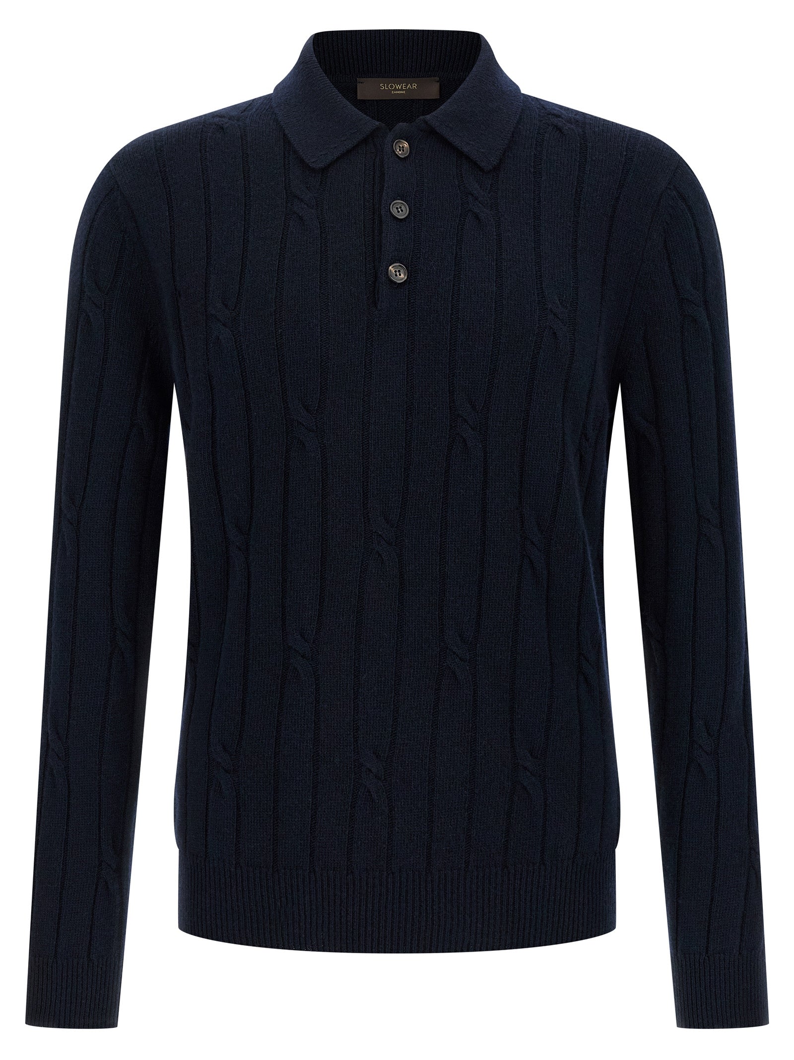 Cashmere polo shirt Blue Virgin Wool Cachemire