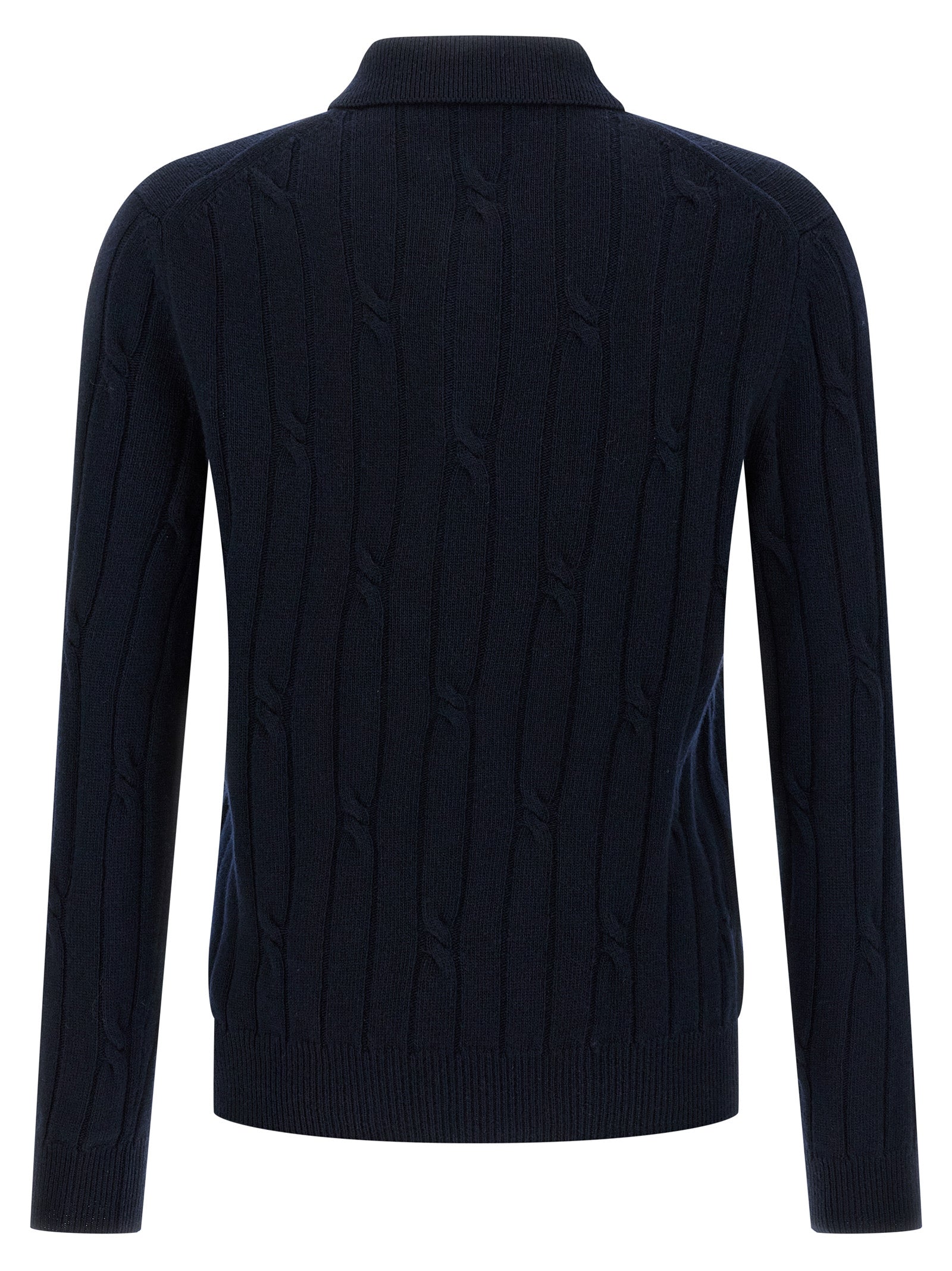 Cashmere polo shirt Blue Virgin Wool Cachemire