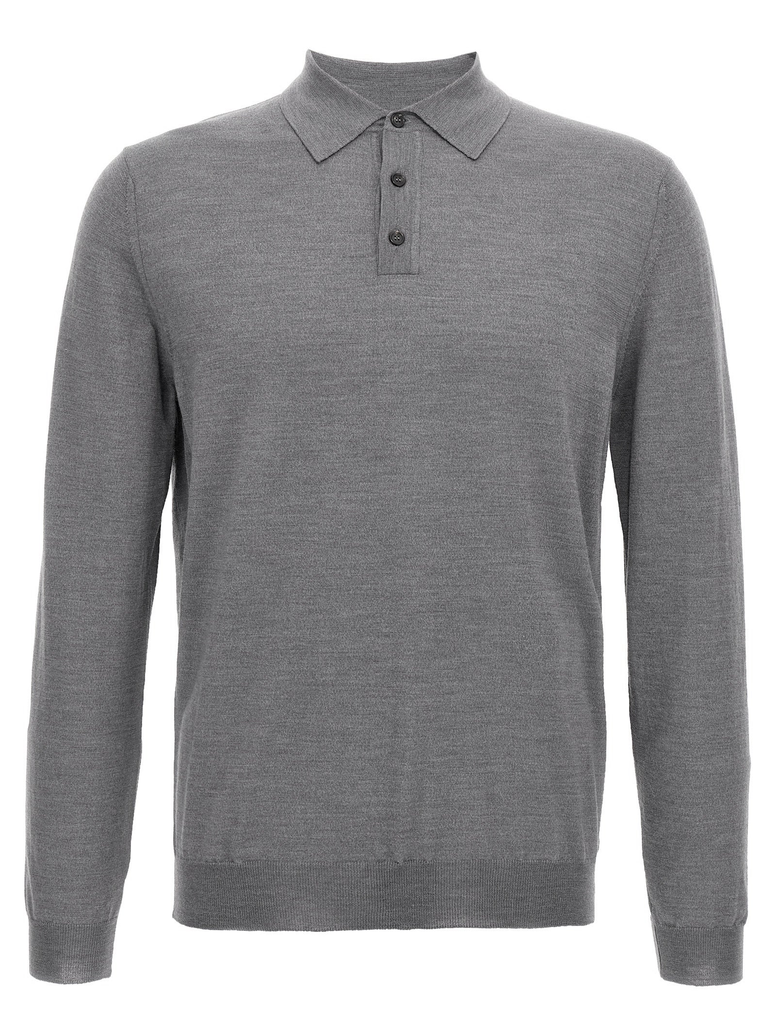 Virgin wool polo shirt Gray Cachemire Silk