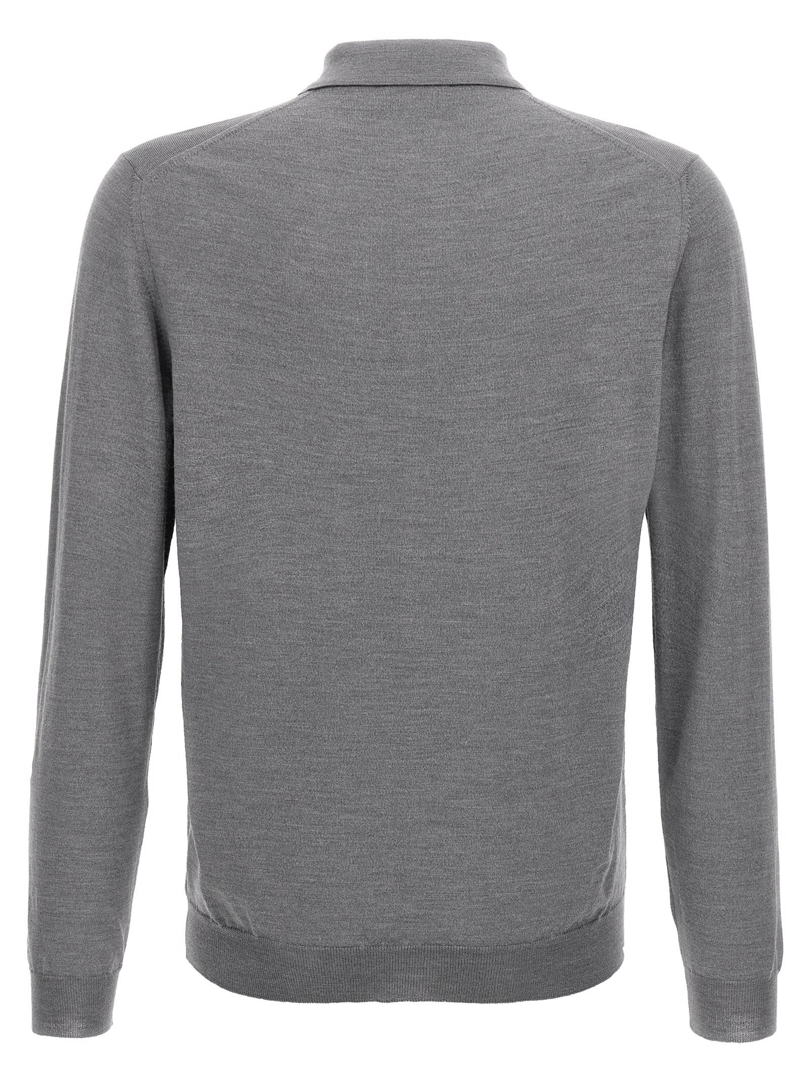 Virgin wool polo shirt Gray Cachemire Silk