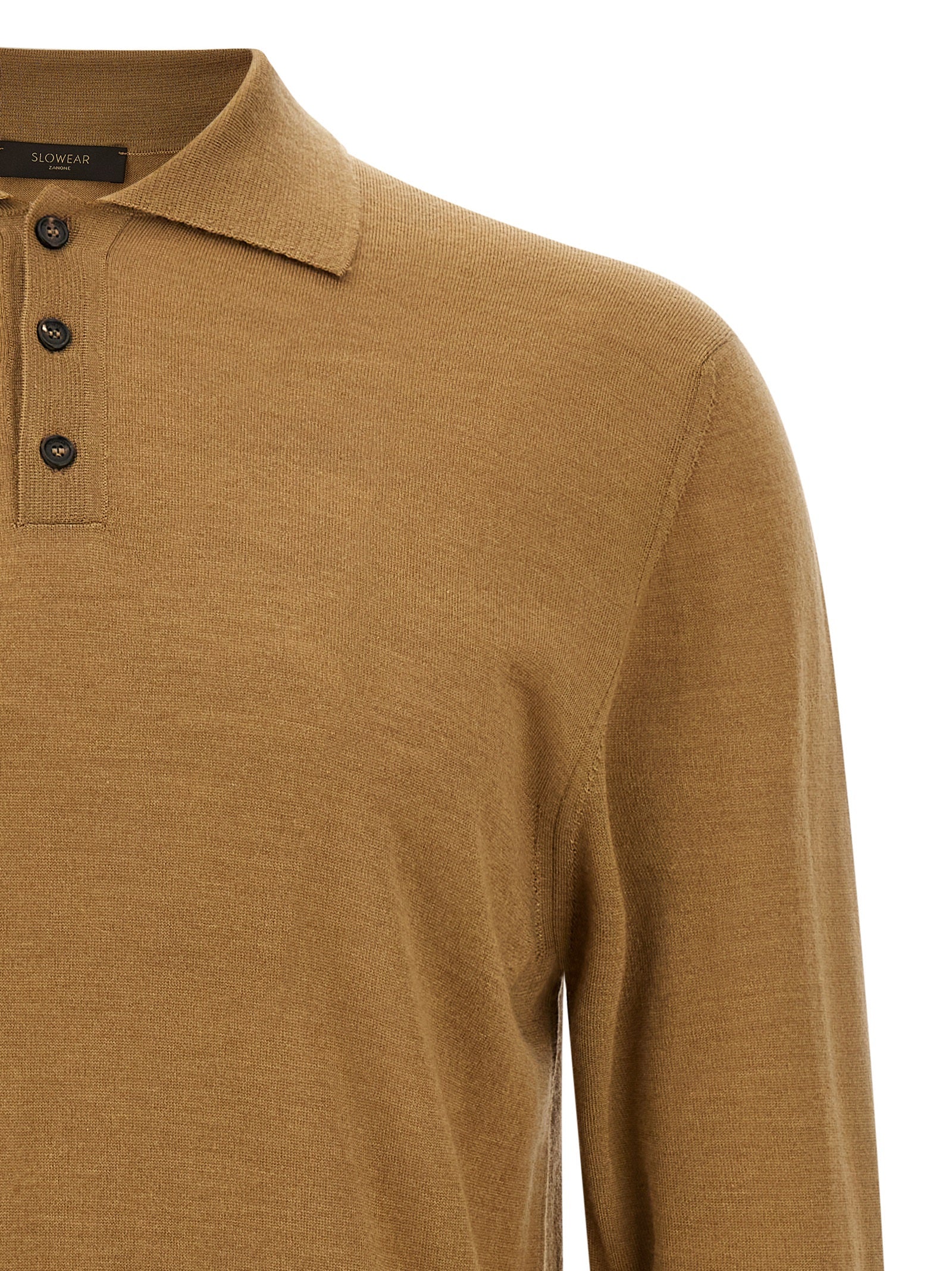Virgin wool polo shirt Beige Cachemire Silk