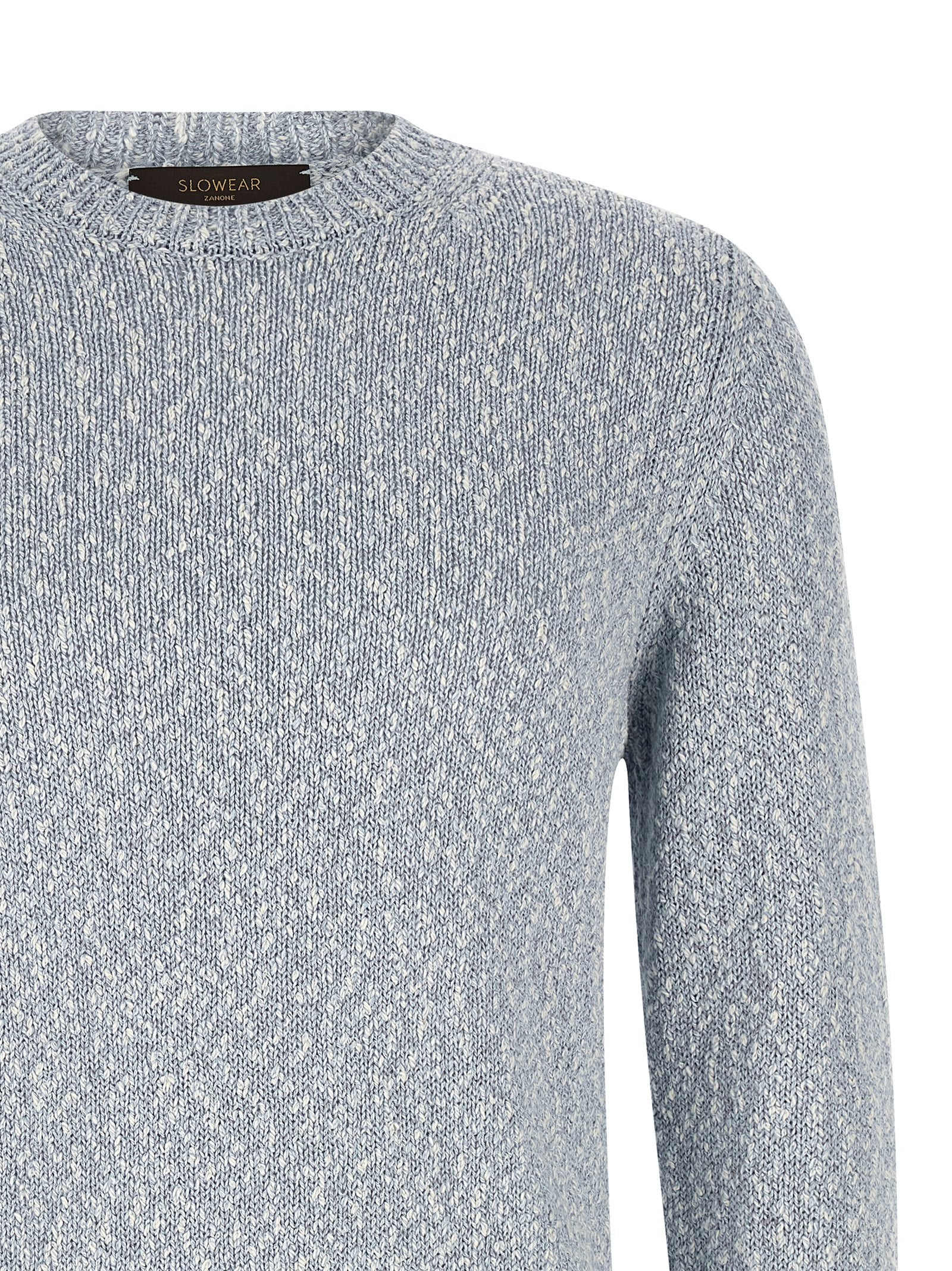 Two-tone yarn sweater Light Blue Cotton Sweater, Cardigans