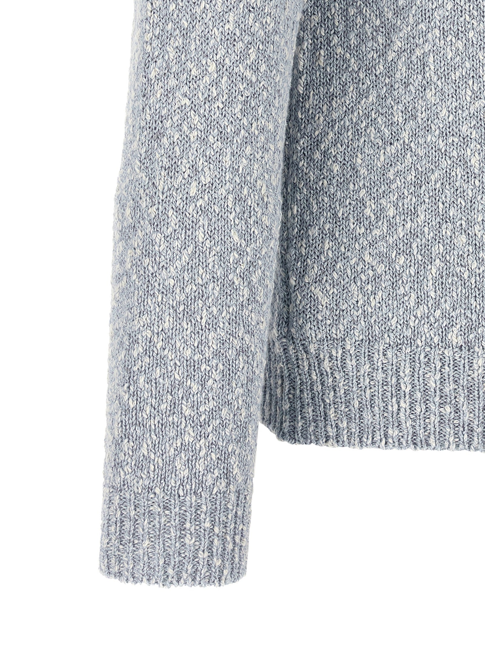 Two-tone yarn sweater Light Blue Cotton Sweater, Cardigans