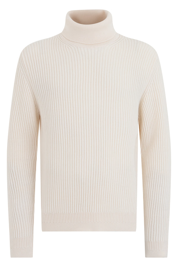 Turtleneck Sweater Latte Virgin Wool