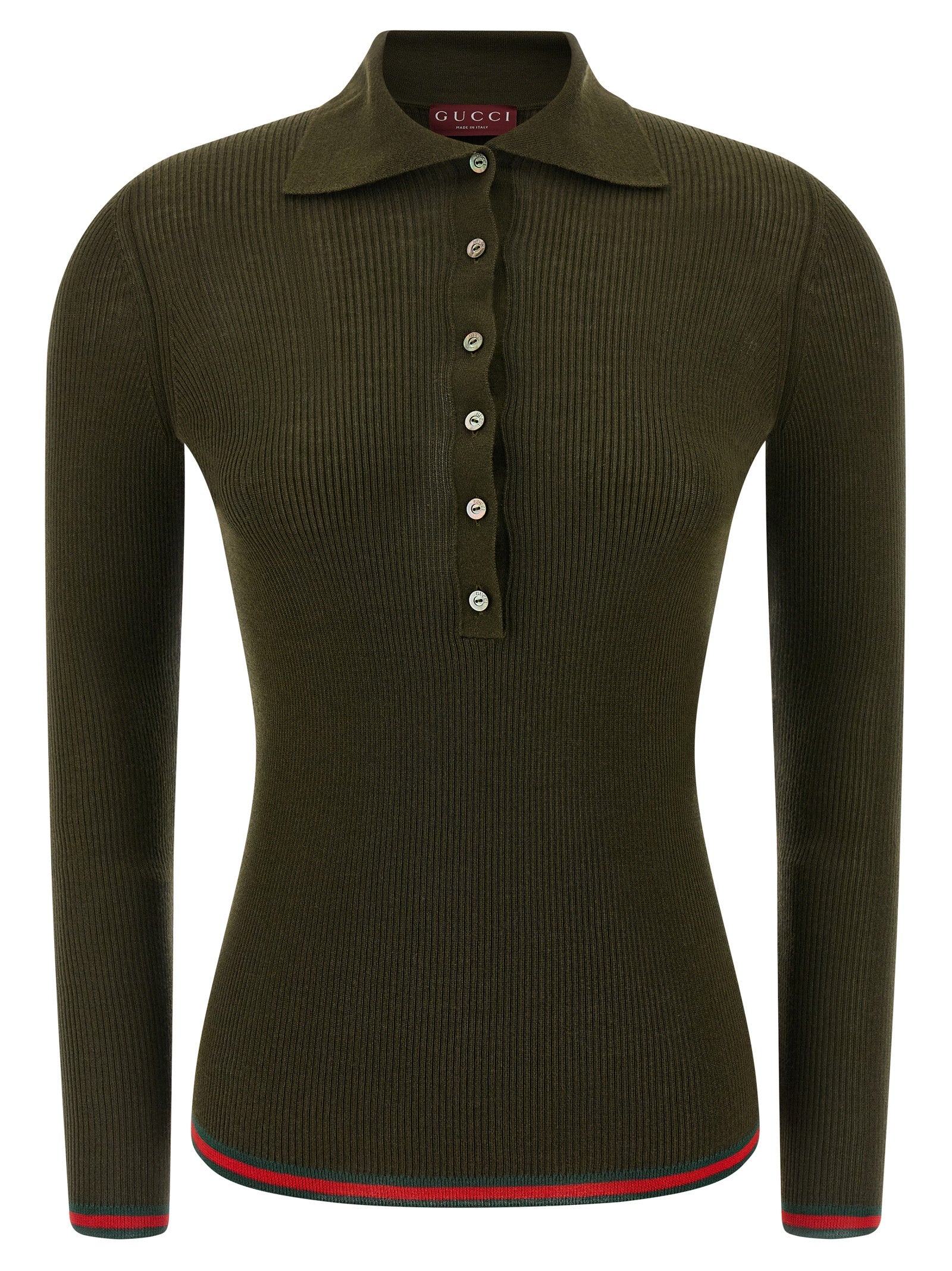 Nastro Web polo shirt Green Cashmere Silk