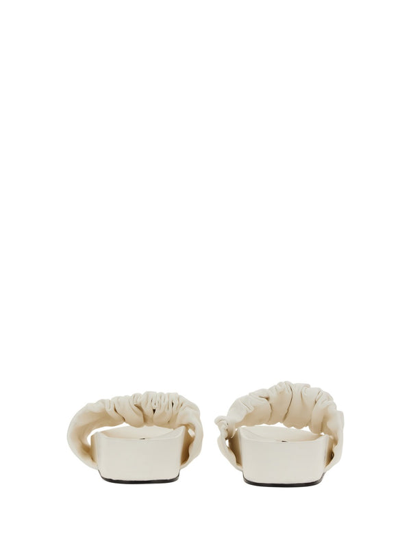 Low Leather Sandals White Calfskin