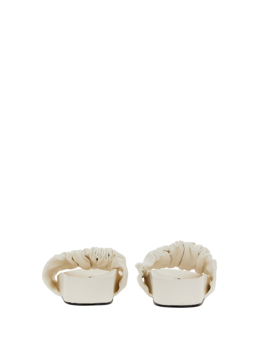 Low Leather Sandals White Calfskin