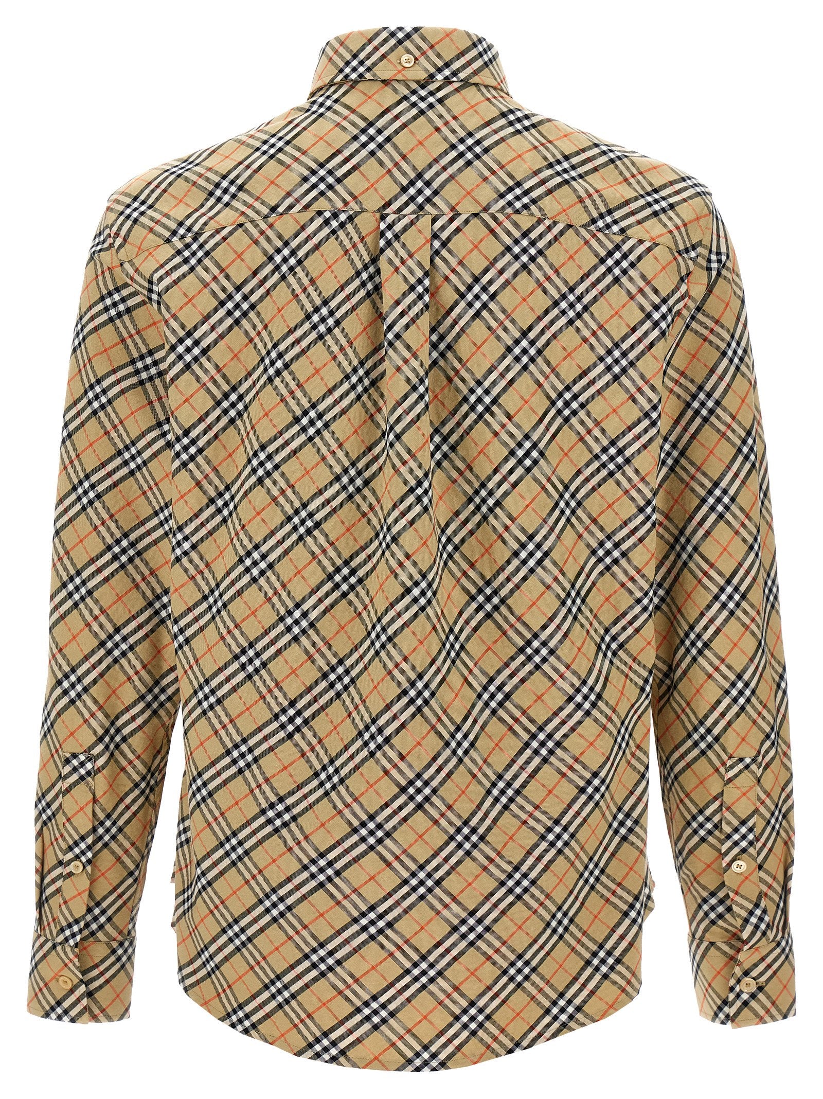 Check shirt Beige Cotton Shirt, Blouse