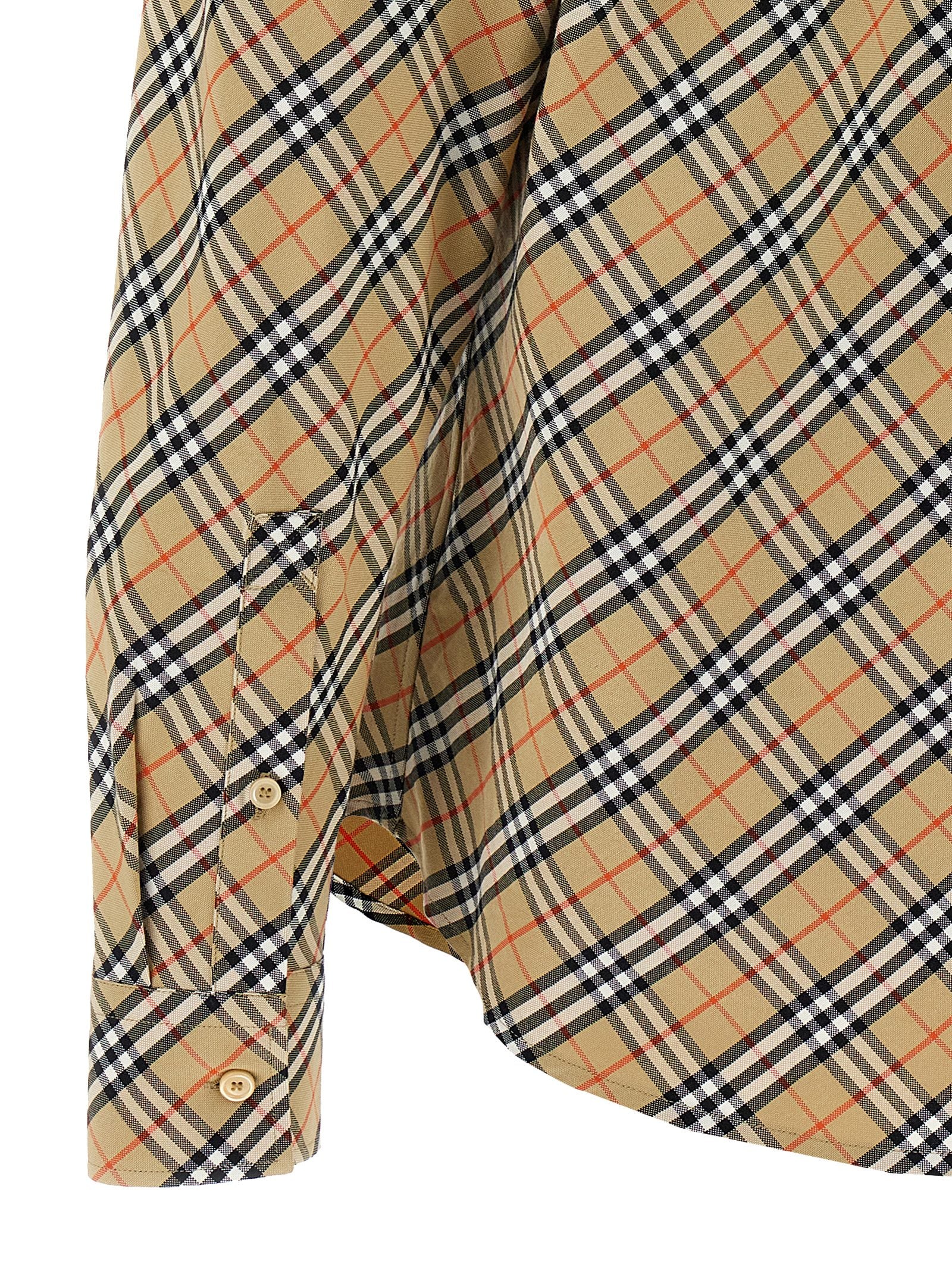 Check shirt Beige Cotton Shirt, Blouse
