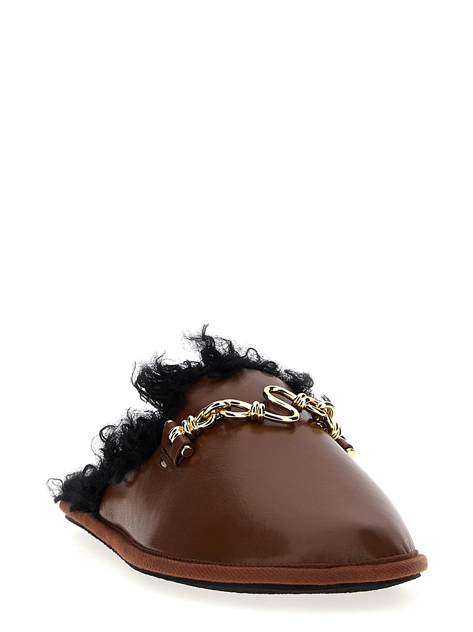 Backless Ryder sabots Brown Polyurethane Flat Shoes