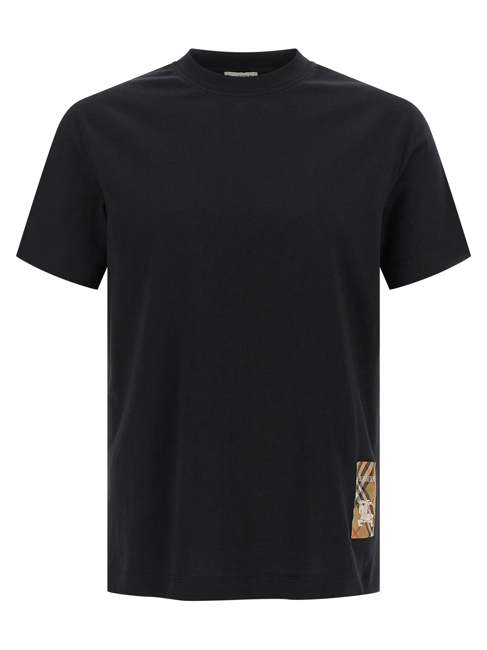 T-shirt patch Burberry Check Black Cotton