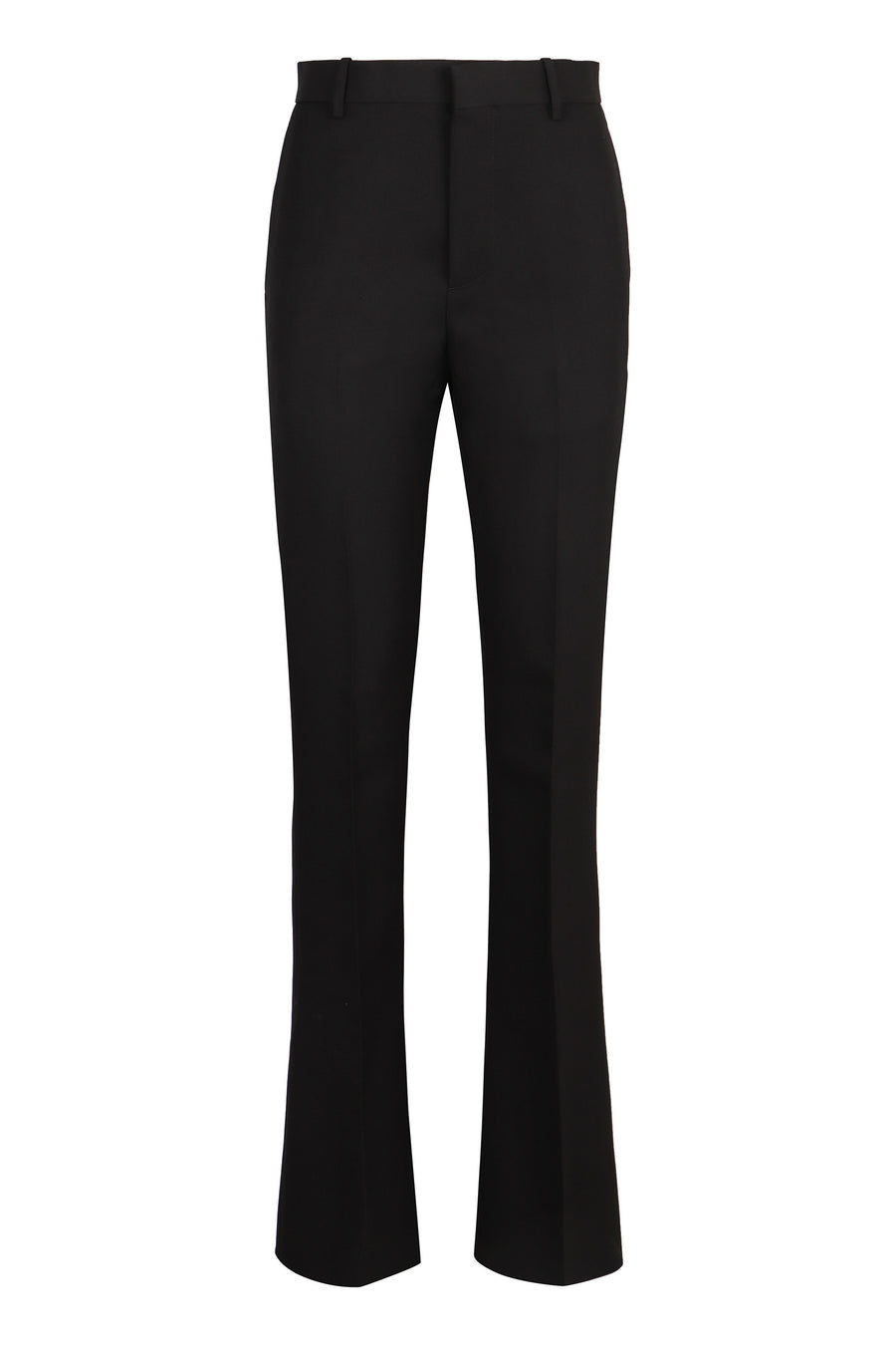 Flared Wool Trousers Black
