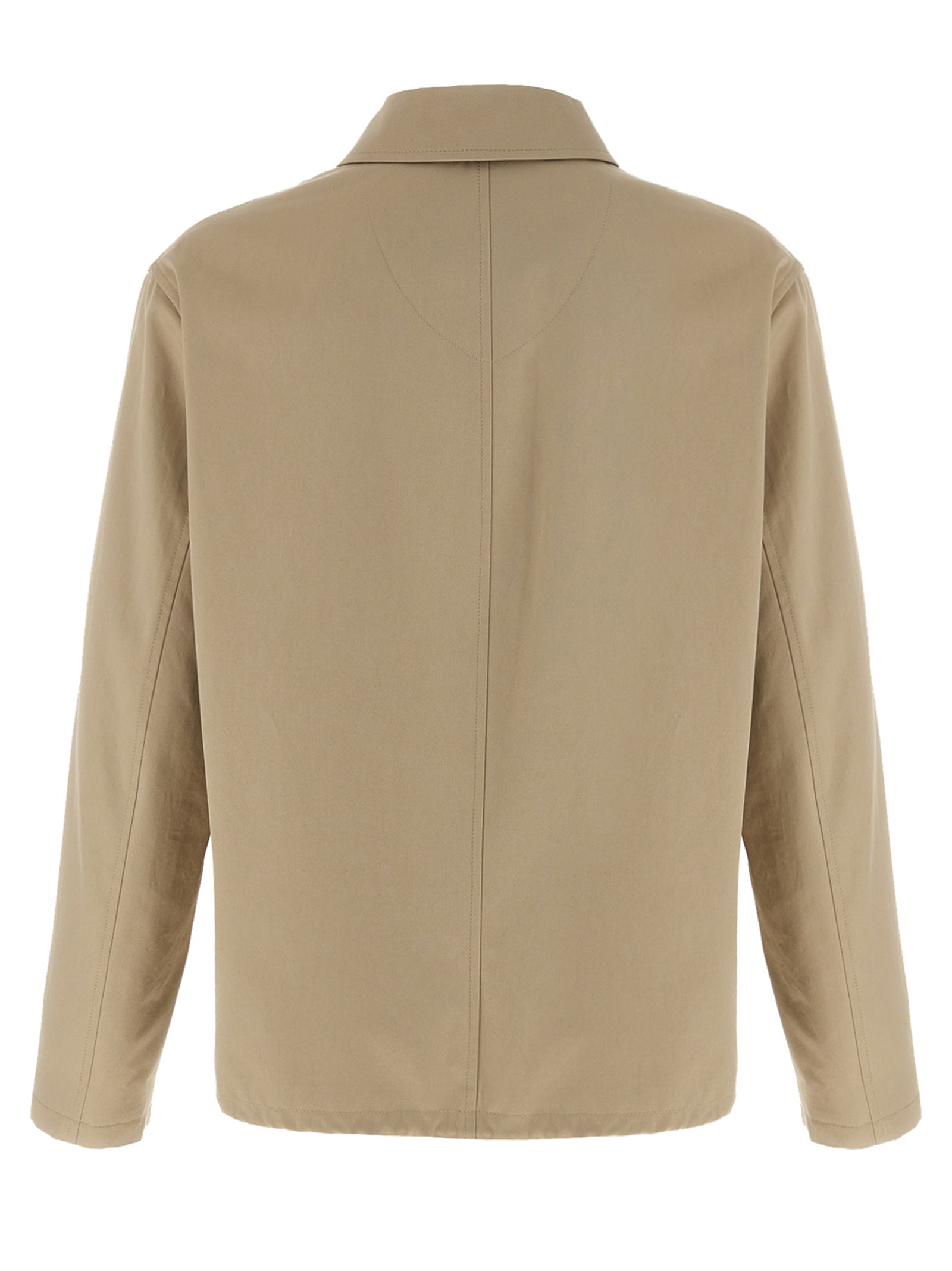 Gabardine Jacket Beige Cotton Down Jacket, Parka, Casual