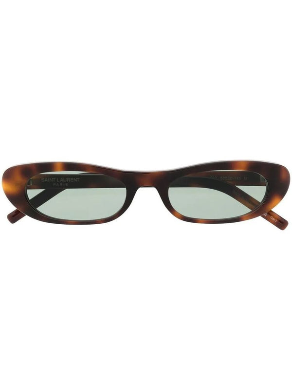 Saint Laurent - Sl557shade002 Shiny Medium Havana Acétate Recyclé Sunglasses