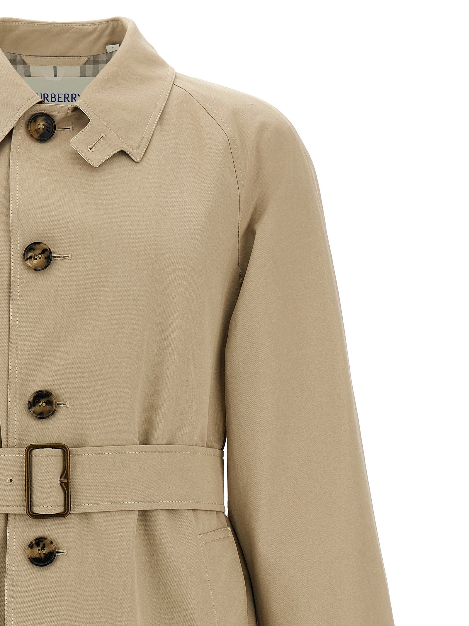Car coat gabardine Beige Cotton Coats, Trench