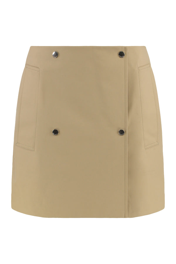 Miniskirt Trench Double Gabardine Beige Cotton Skirt