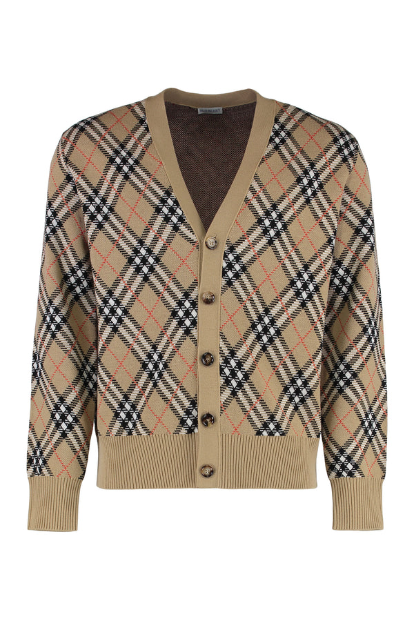 Vintage Check Wool Cardigan Beige Main: Cardigans