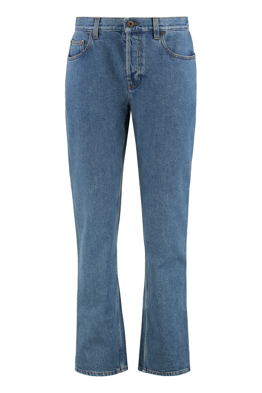 5-Pocket Straight-Leg Jeans Denim Cotton