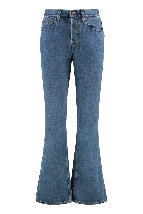 High-Rise Bootcut Jeans Denim Cotton Flared