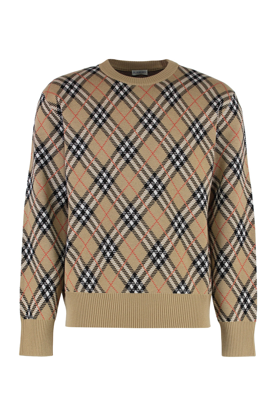 Knit Wool Pullover Beige Sweatshirts