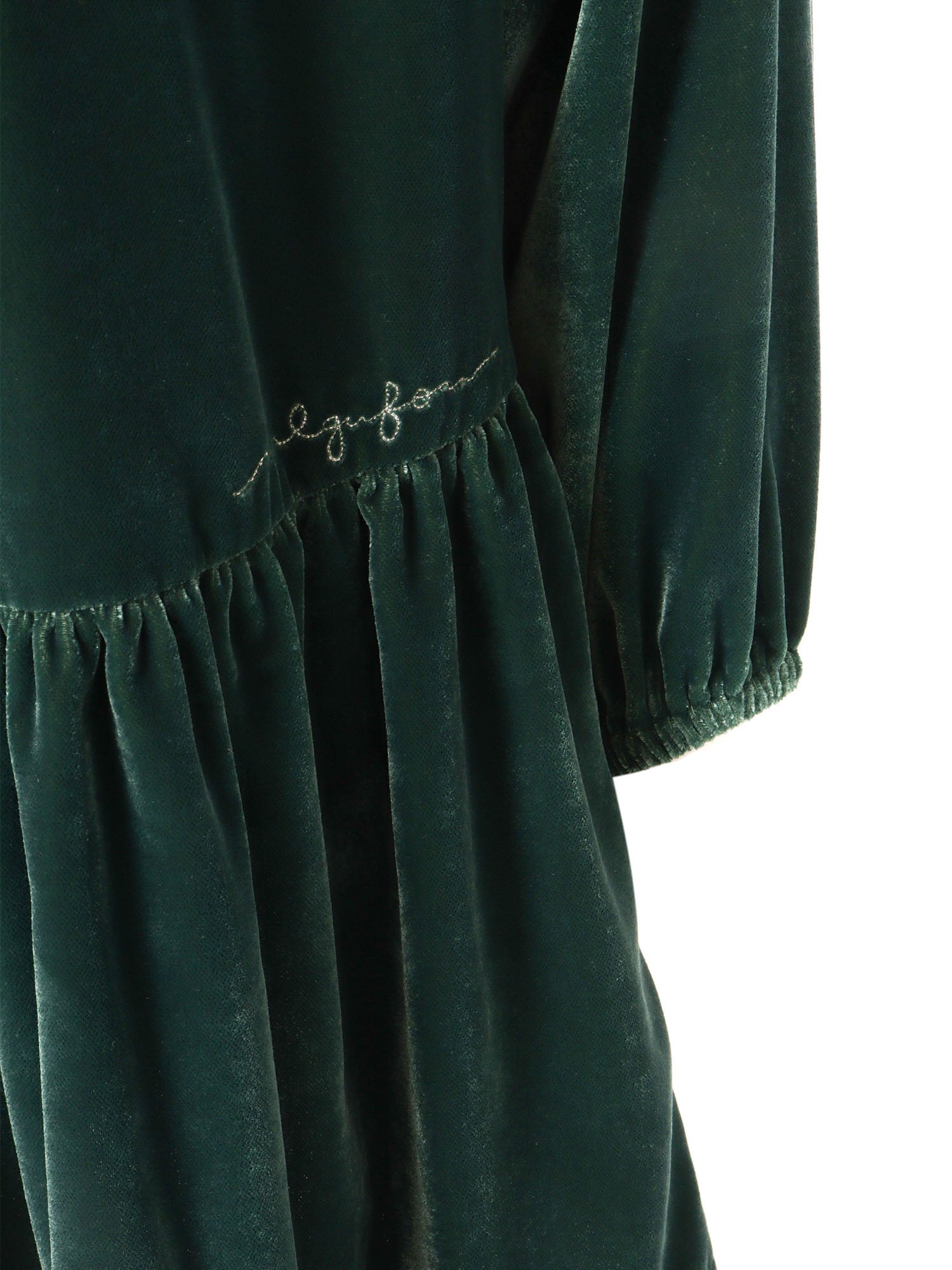 Long Sleeved Dress Green Polyester