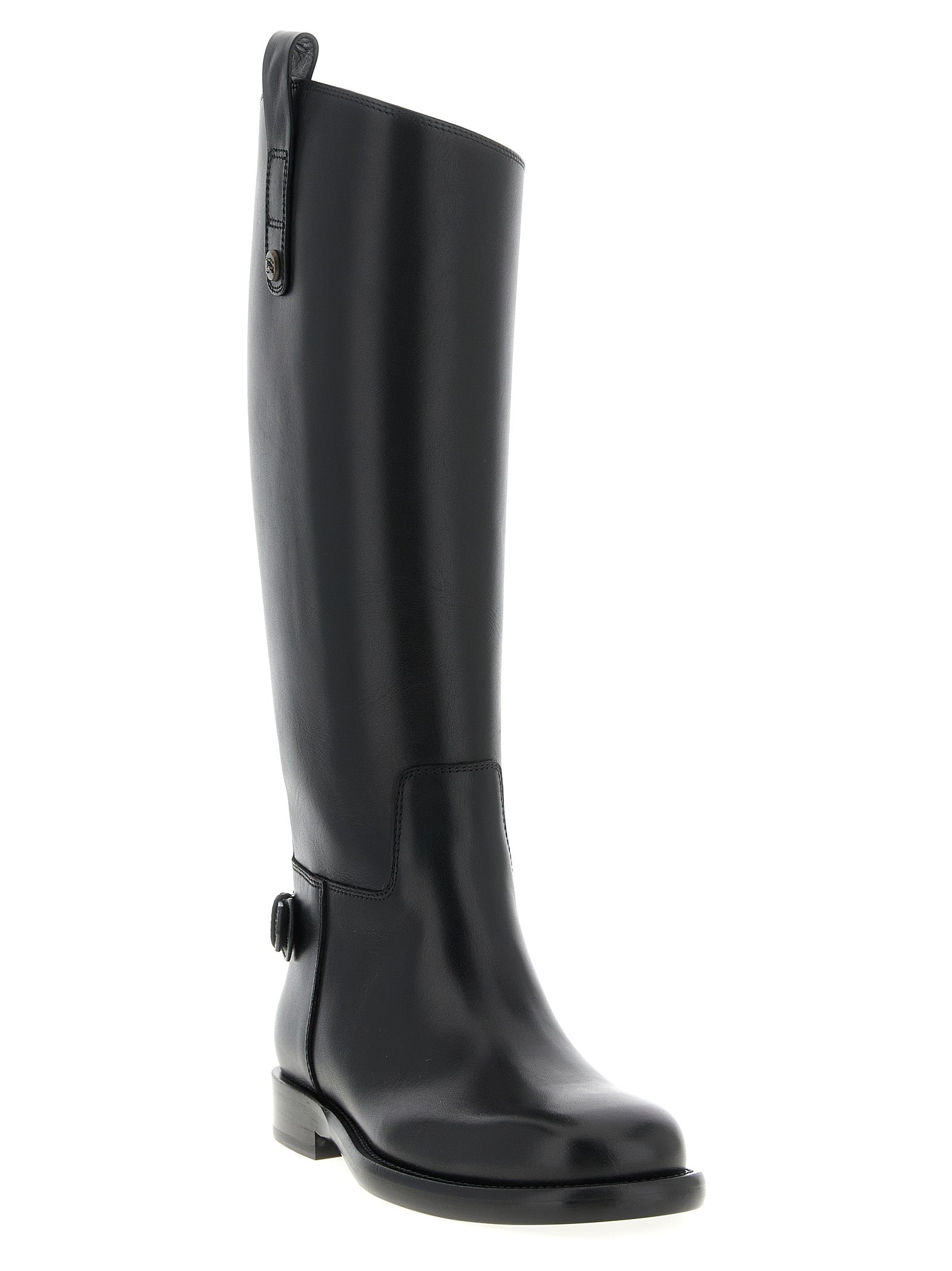 Cavalier boots Black Calfskin Leather (bos Taurus) Boots, Ankle